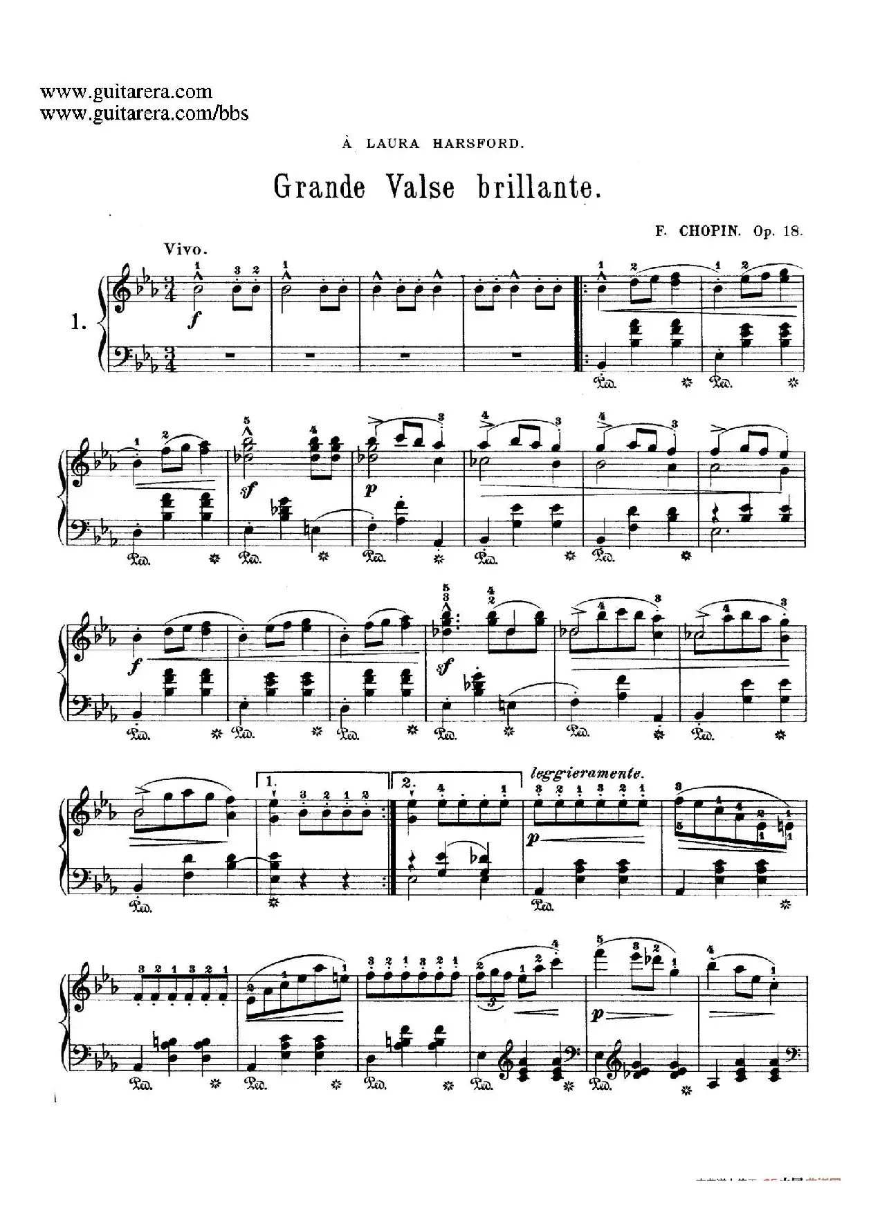 Grande Valse Brillante in E-flat Major Op.18 （降E大调华丽辉煌圆舞曲）