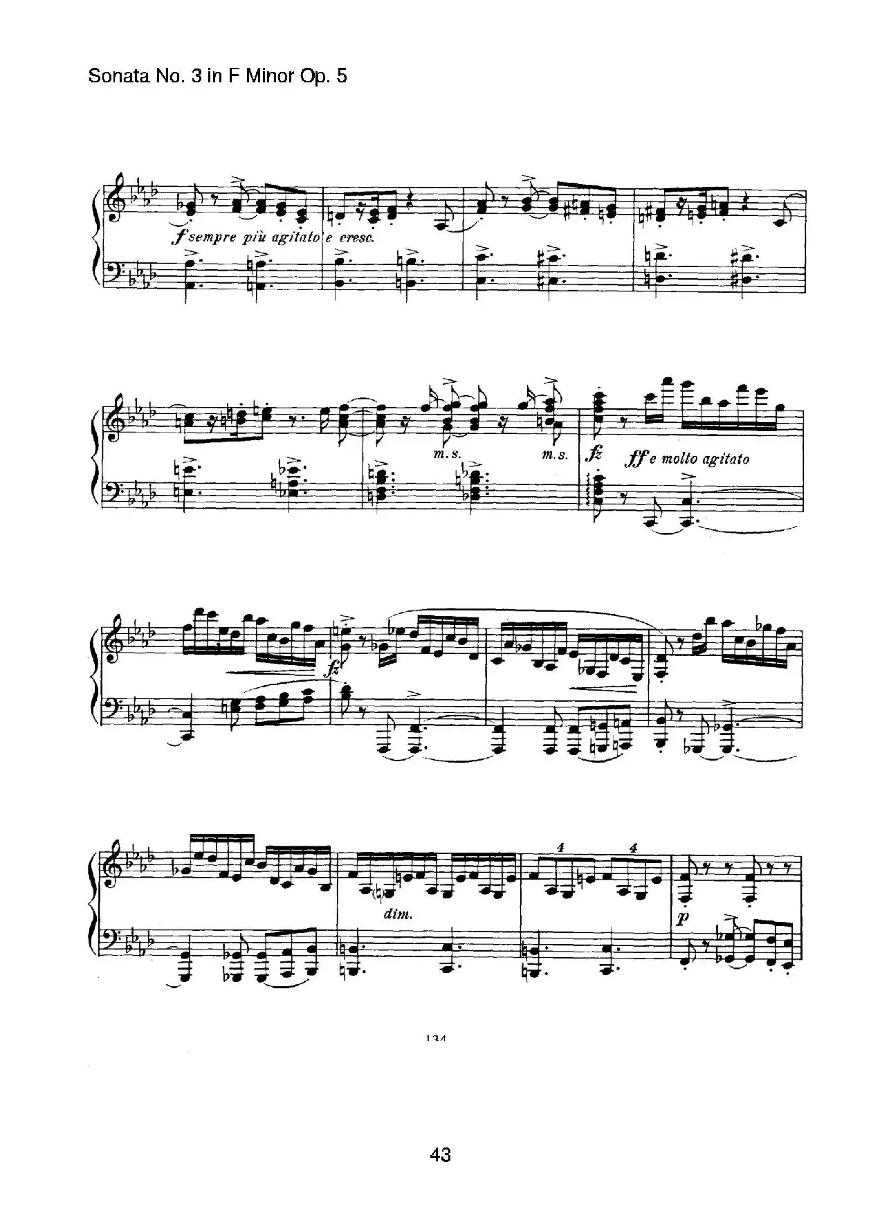 Piano Sonata No.3 in f Minor Op.5（f小调第三钢琴奏鸣曲）