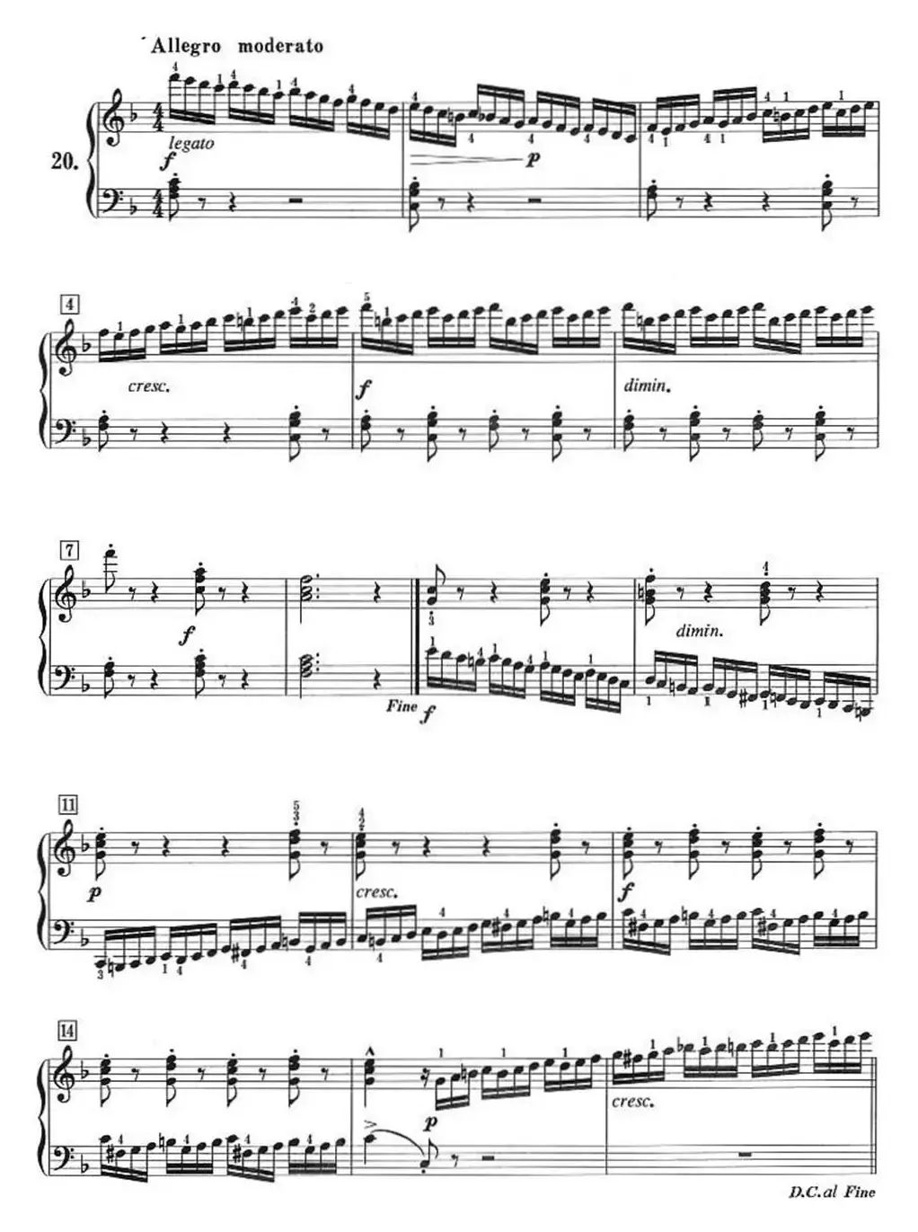 50首莱蒙钢琴练习曲 作品37（NO.20）