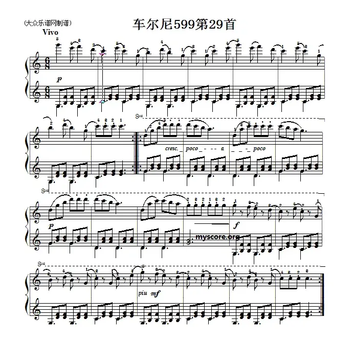 车尔尼599第29首曲谱及练习指导