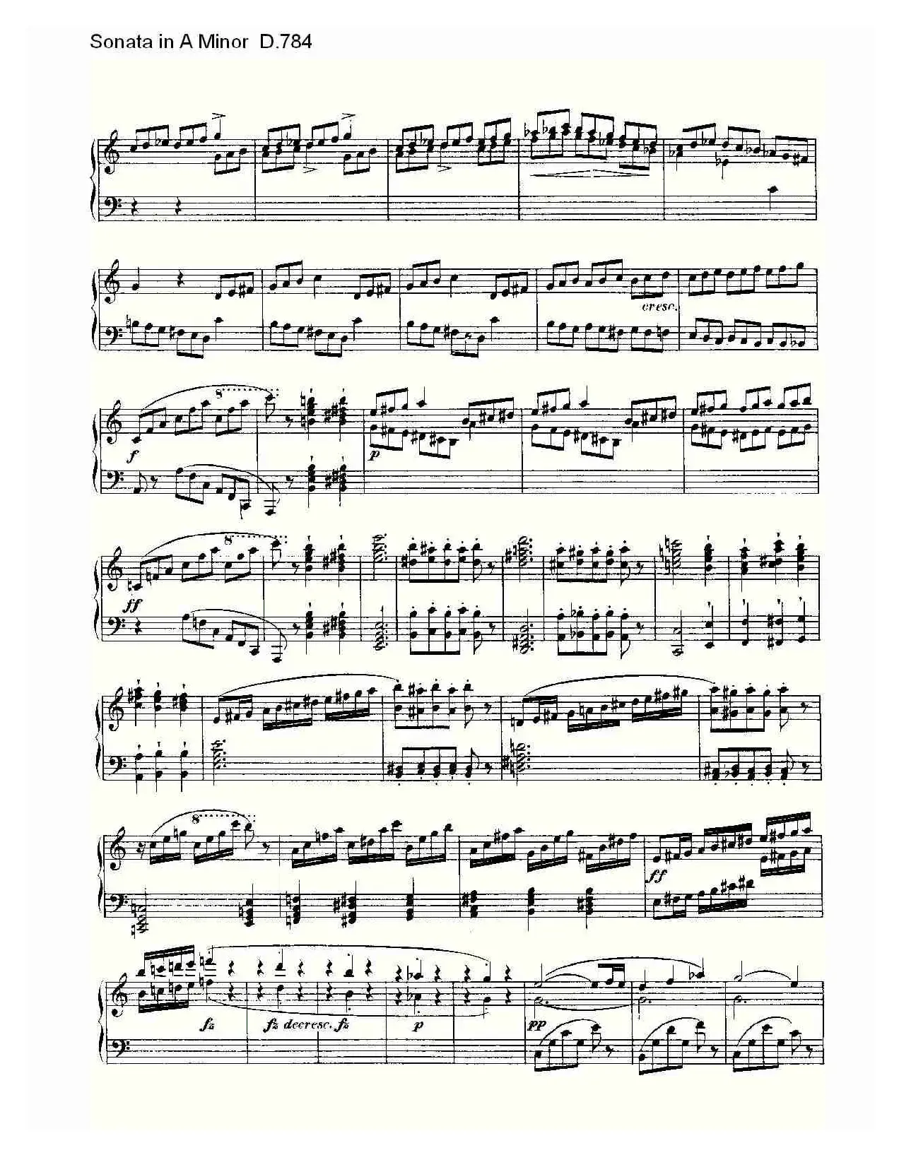 Sonata in A Minor D.784（A小调奏鸣曲D.784）