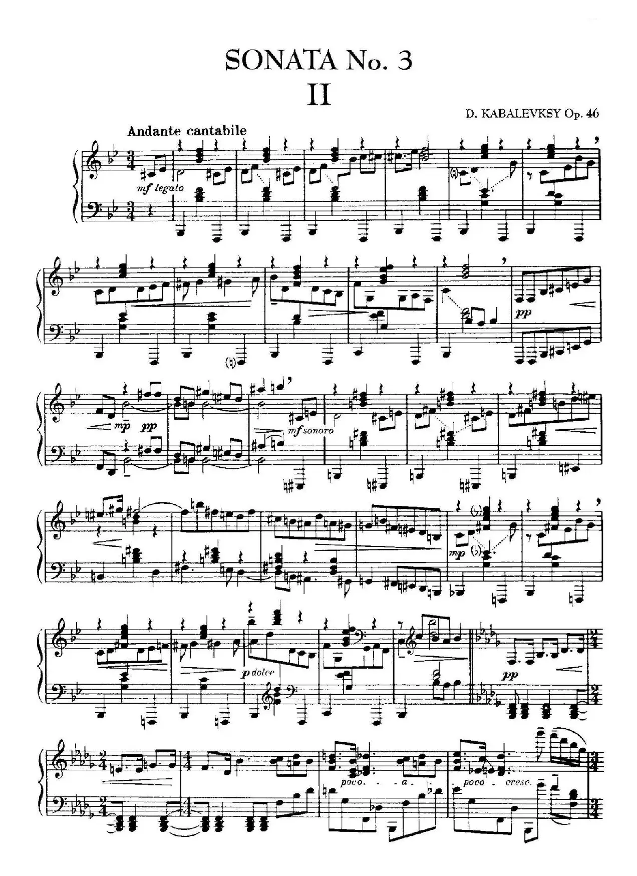 Piano Sonata No.3 in F Major Op.46（F大调第三钢琴奏鸣曲·Ⅱ）