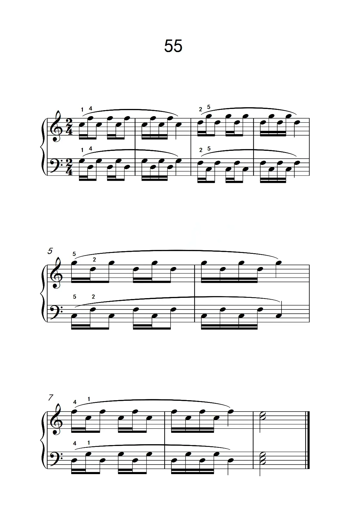 颤音练习 55（儿童钢琴手指练习 2）