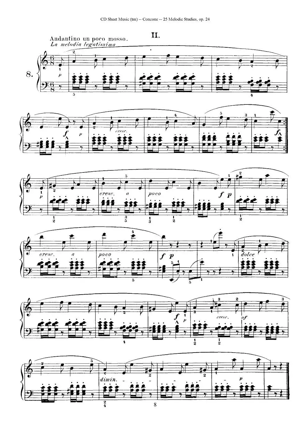 Concone - 25 Melodic Studies easy and progressive（6—10）