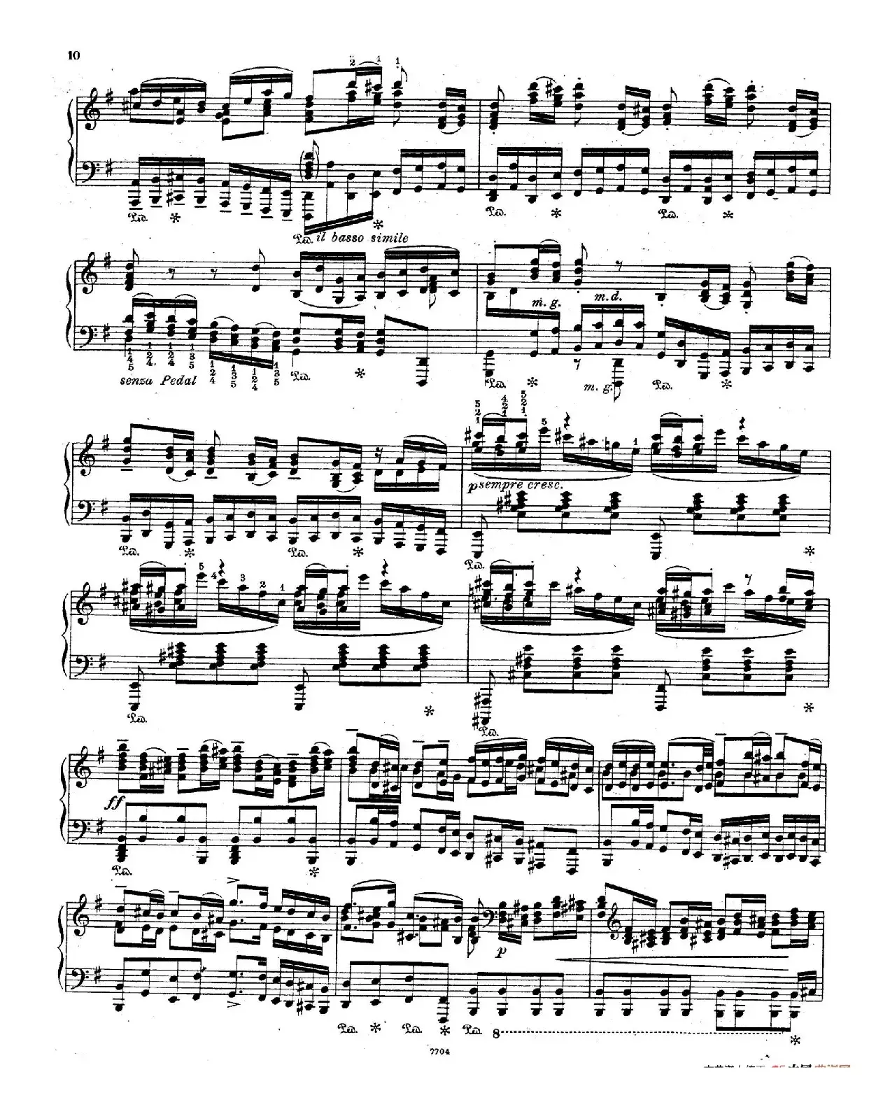 Brandenburg Concerto No.3 in G Major BWV.1048（G大调第三勃兰登堡协奏曲·钢琴独奏版）