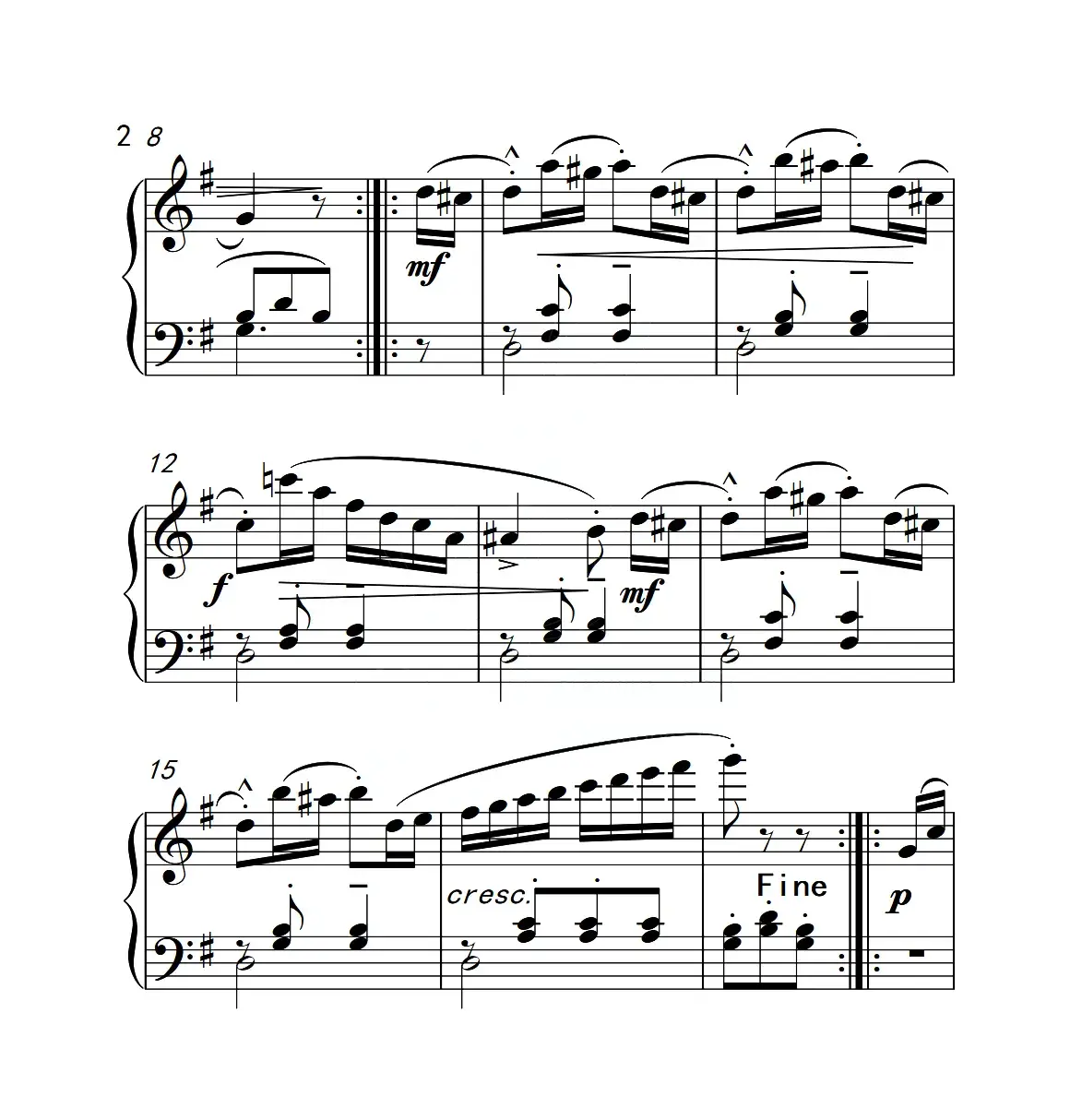 第三级A组 练习曲（中国音乐学院钢琴考级作品1~6级）