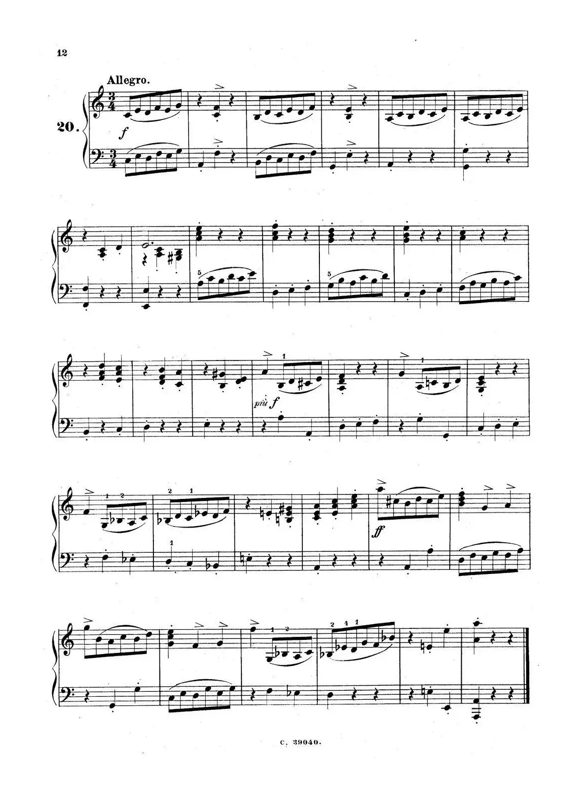 36 Etudes Rhythmiques et Melodiques Op.105（36首节奏与旋律练习曲 16—20）