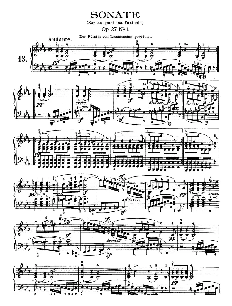 SONATE（第十三钢琴奏鸣曲-Op.27 No.1）