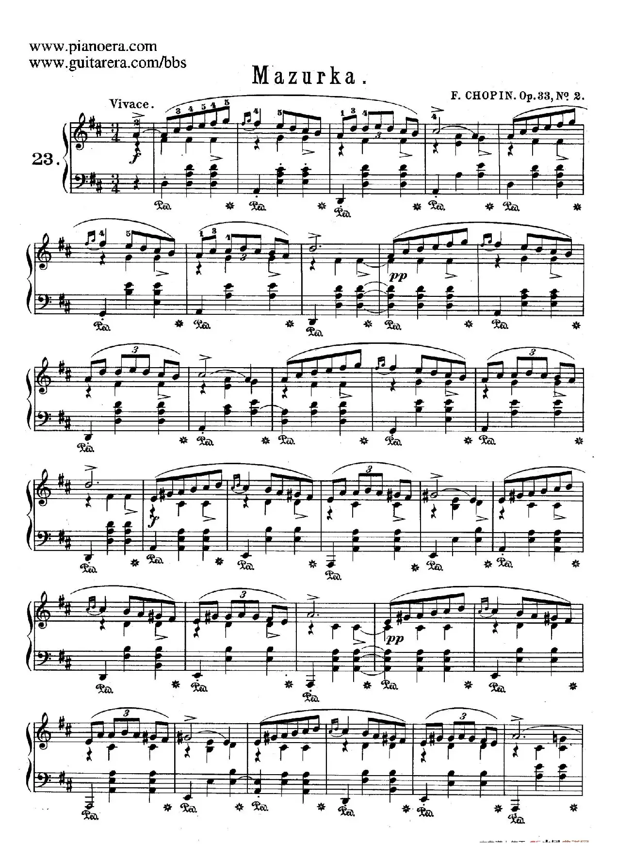 Quatre Mazurkas Op.33（4首玛祖卡舞曲·2）