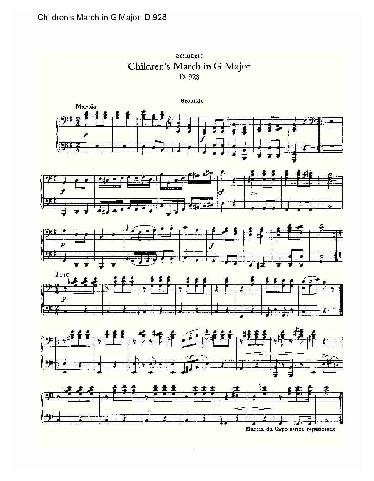 Children’s March in G Major D.928（G大调儿童进行曲 D.928）