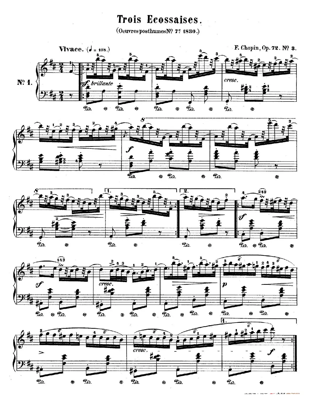 Trois Ecossaises Op.72-3 （3首埃科塞斯舞曲）