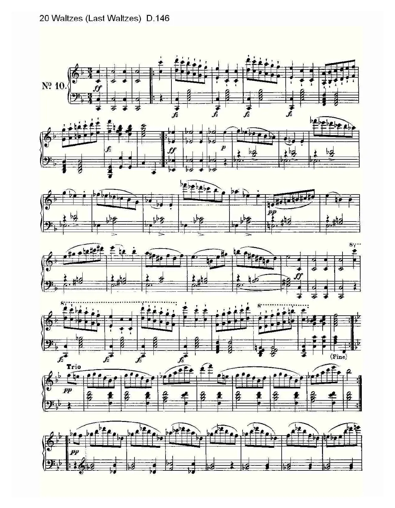 20 Waltzes（Last Waltzes) D.14）