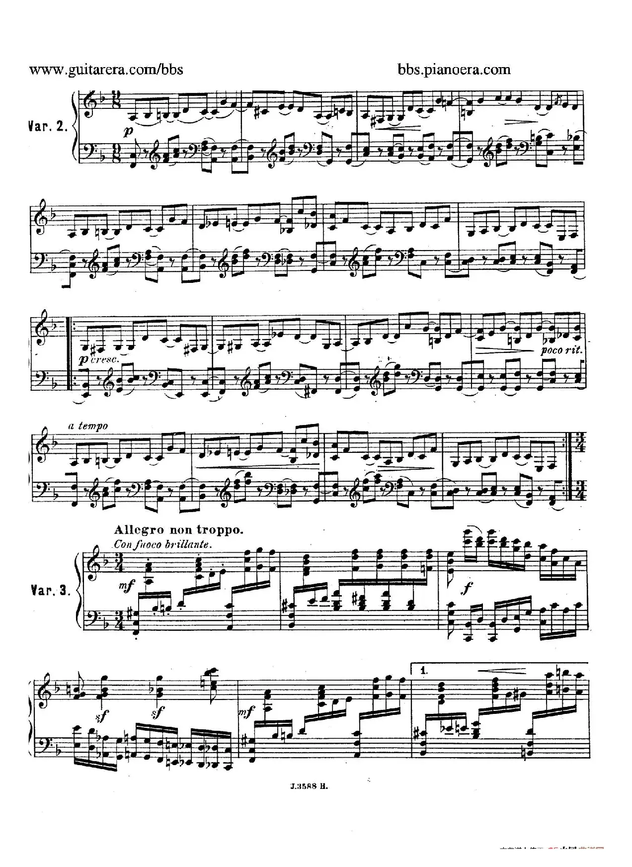 Theme with Variations and Fugue in F Major Op.14 （F大调主题变奏与赋格）