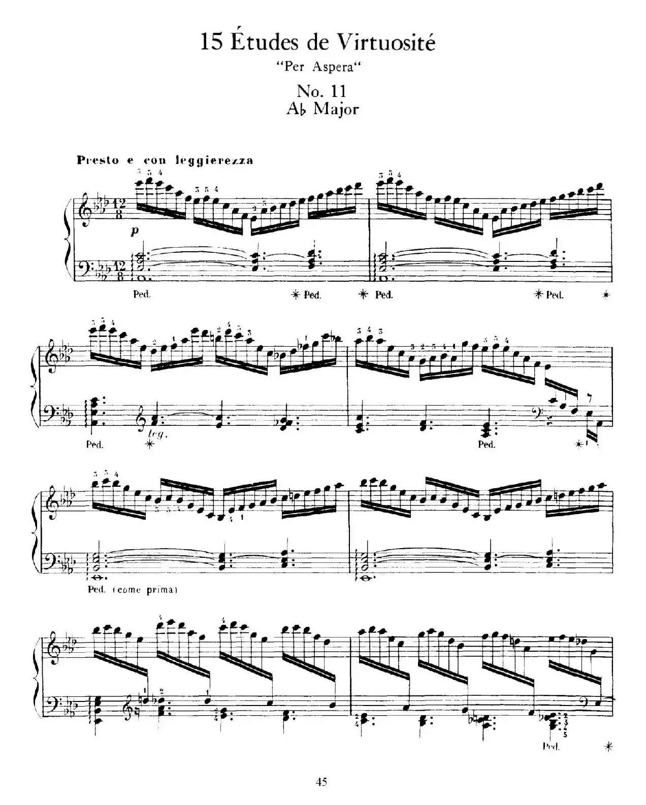 15 Etudes de Vortuosite Op.72（15首辉煌练习曲·11）