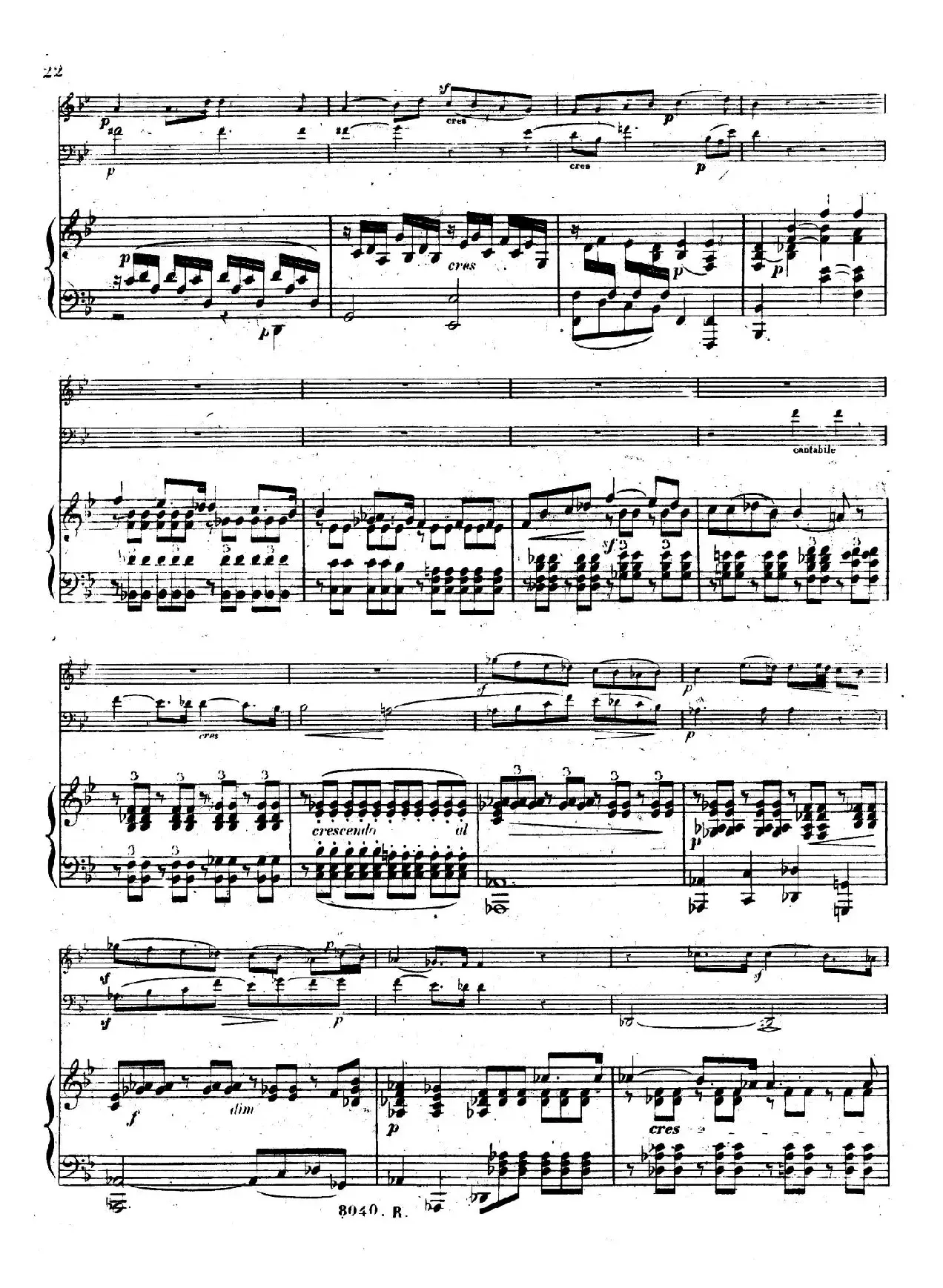 Piano Trio No.1 in d Minor Op.49（d小调第一钢琴三重奏·第二乐章）