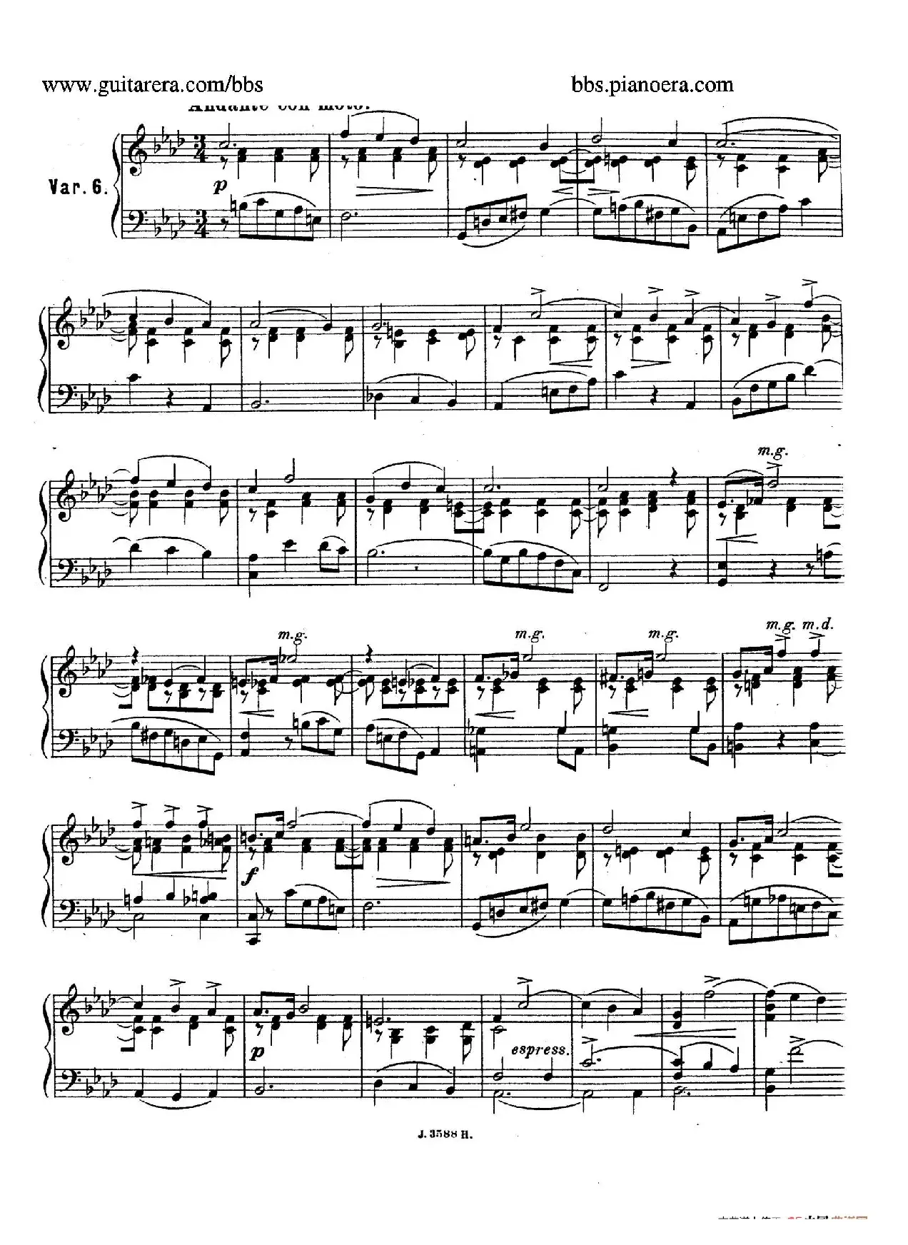 Theme with Variations and Fugue in F Major Op.14 （F大调主题变奏与赋格）