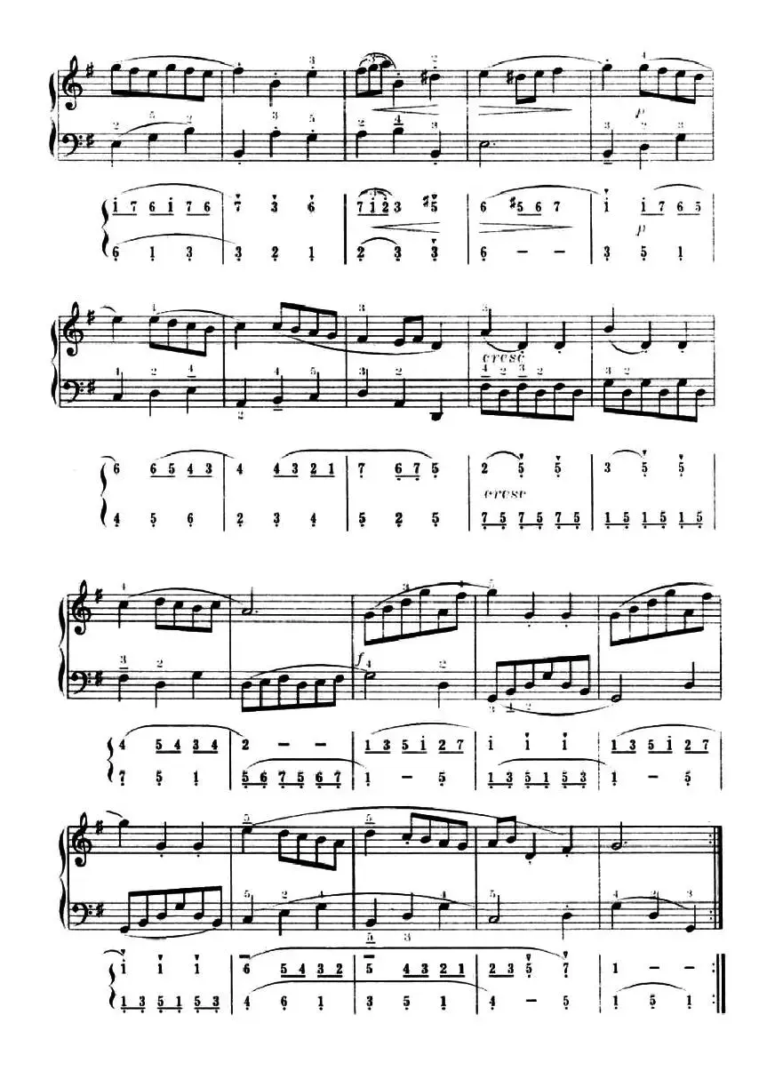 小步舞曲（中国音协手风琴考级二级一套）（五线谱+简谱）