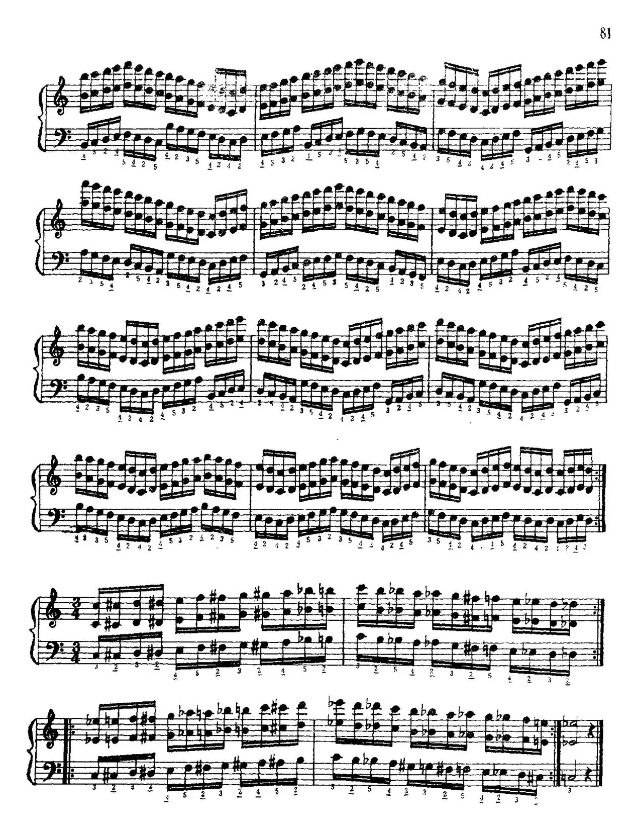 手风琴手指练习 第二部分（平行八度音阶的预备练习）