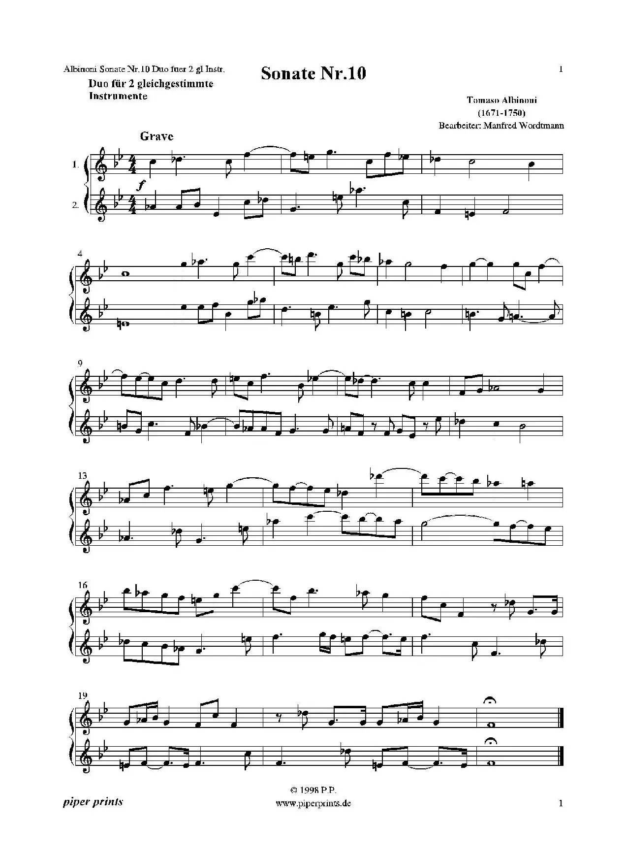 Sonate Nr.10（二重奏）
