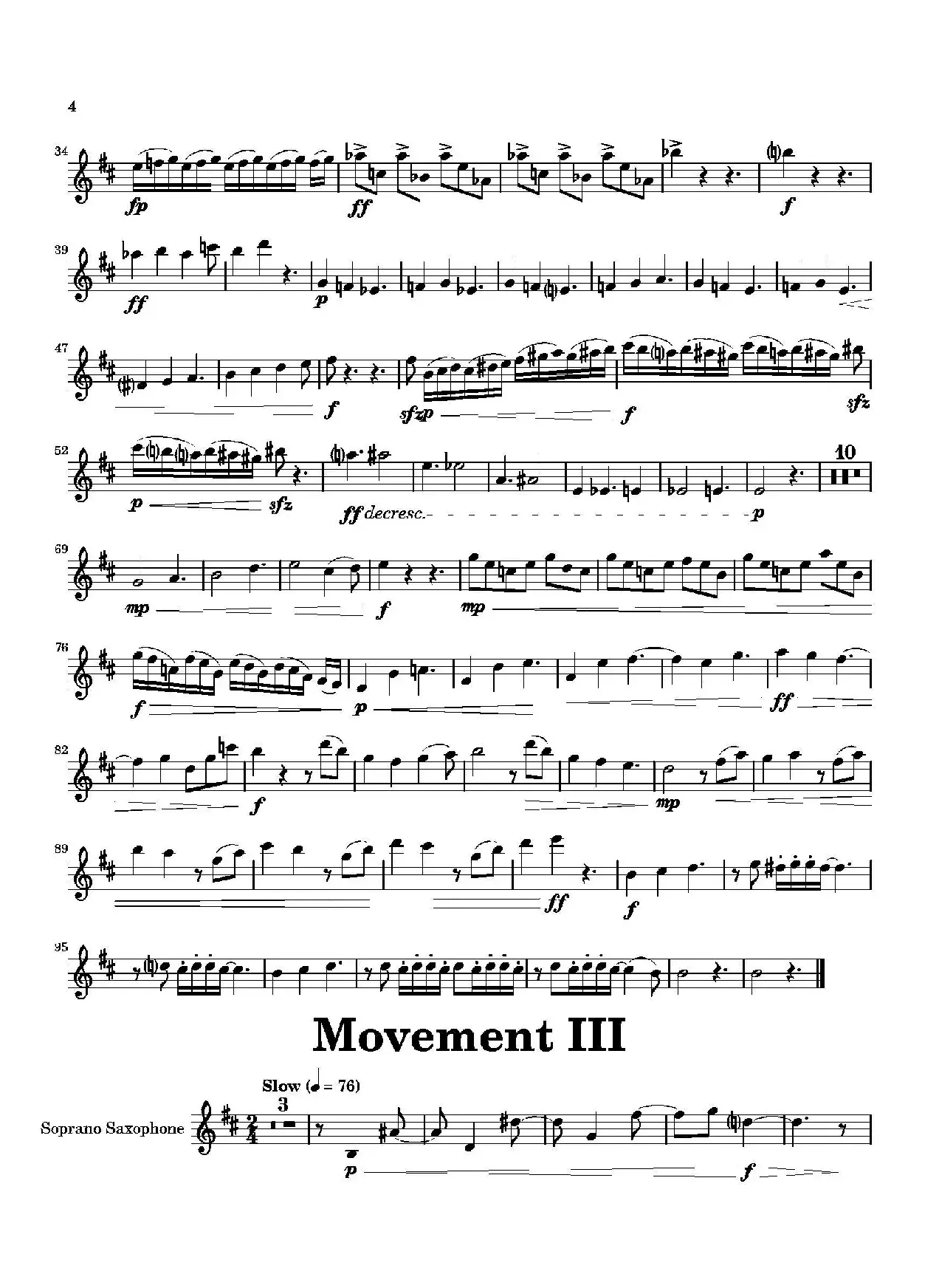 Movement（四重奏高音萨克斯分谱）