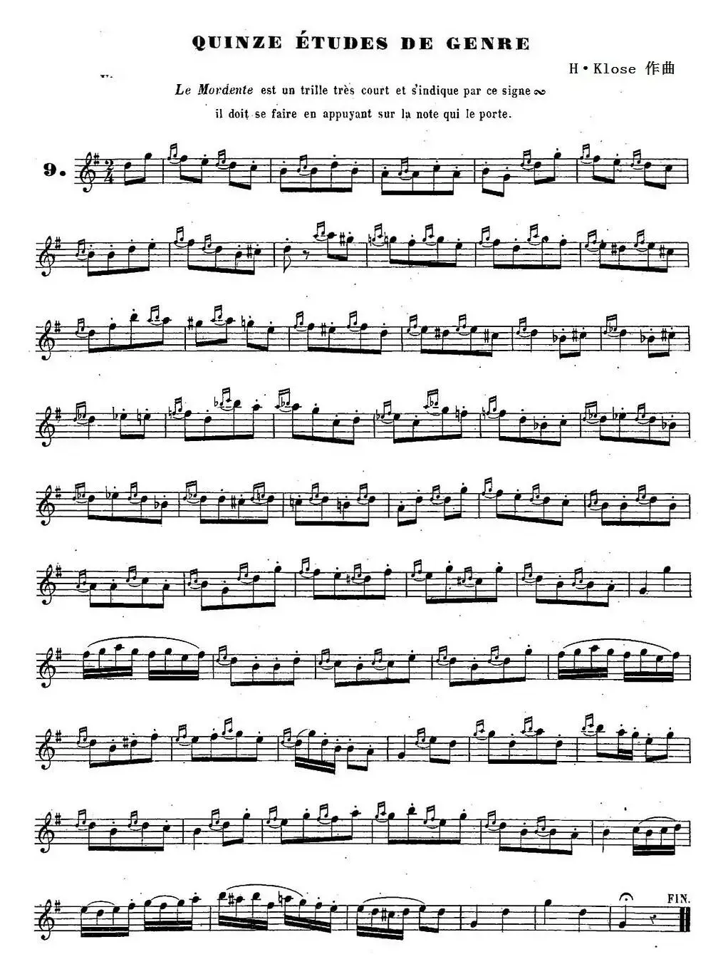 H·Klose练习曲（Quinze etudes de genre—9）