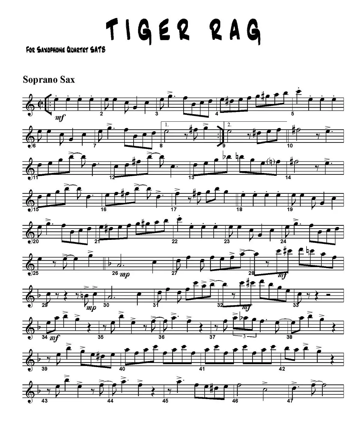 TIGER RAG（四重奏）