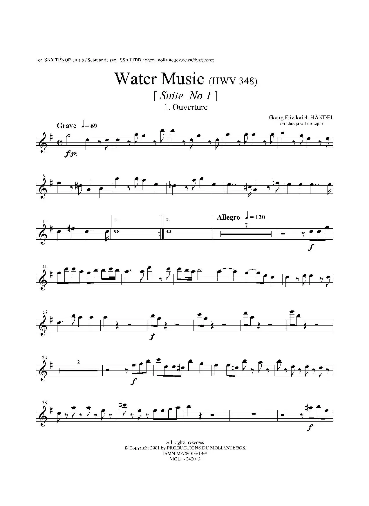 Water Music（HWV.348 No.1）（第一次中音萨克斯）