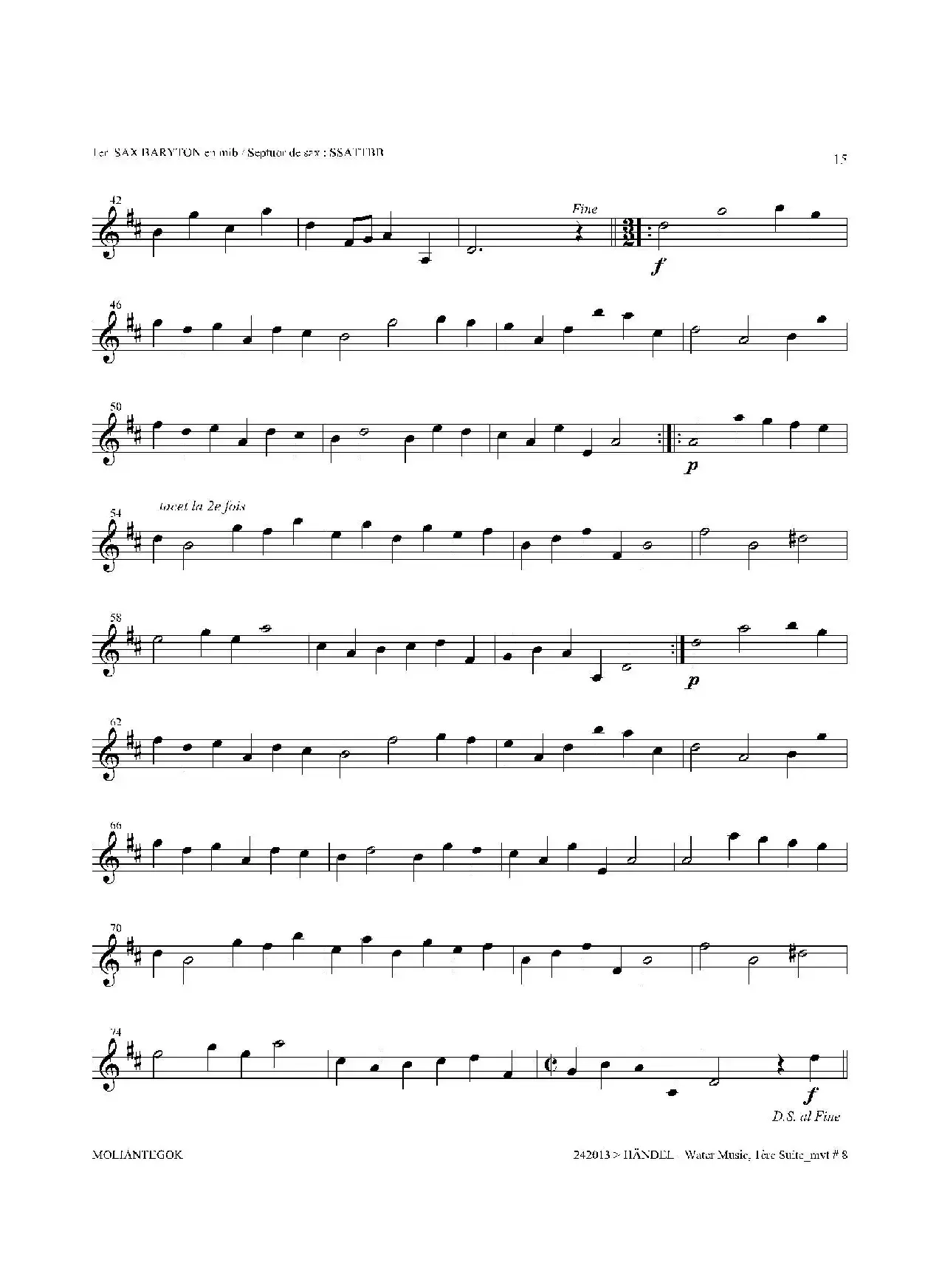 Water Music（HWV.348 No.1）（第一上低音萨克斯）