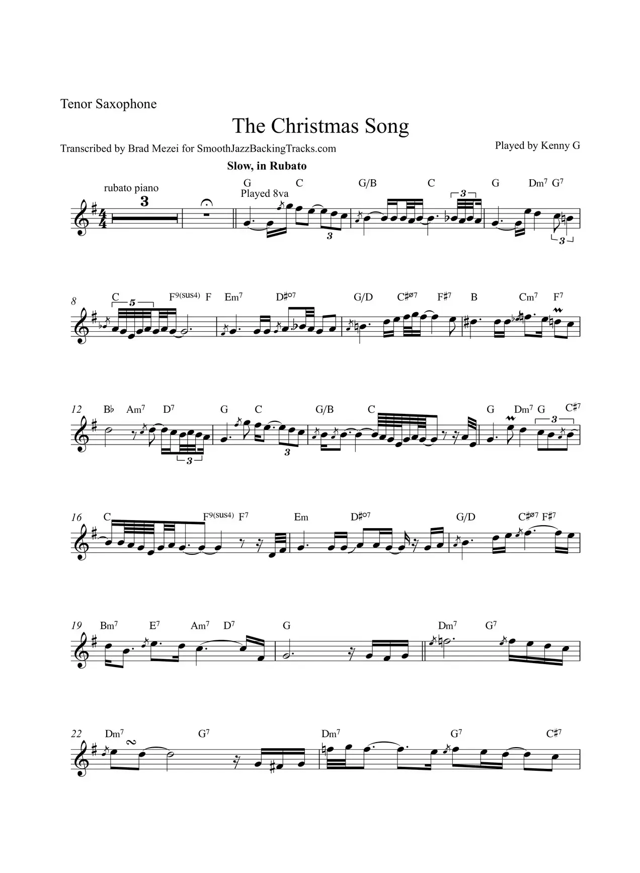 The Christmas Song（次中音萨克斯）