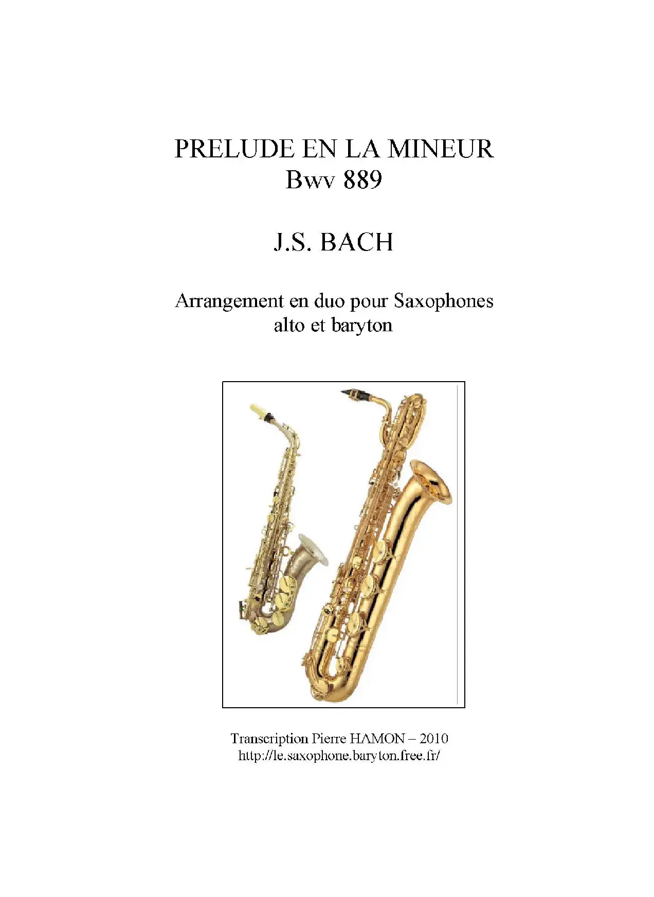 PRELUDE  en La mineur Bwv 889（二重奏）