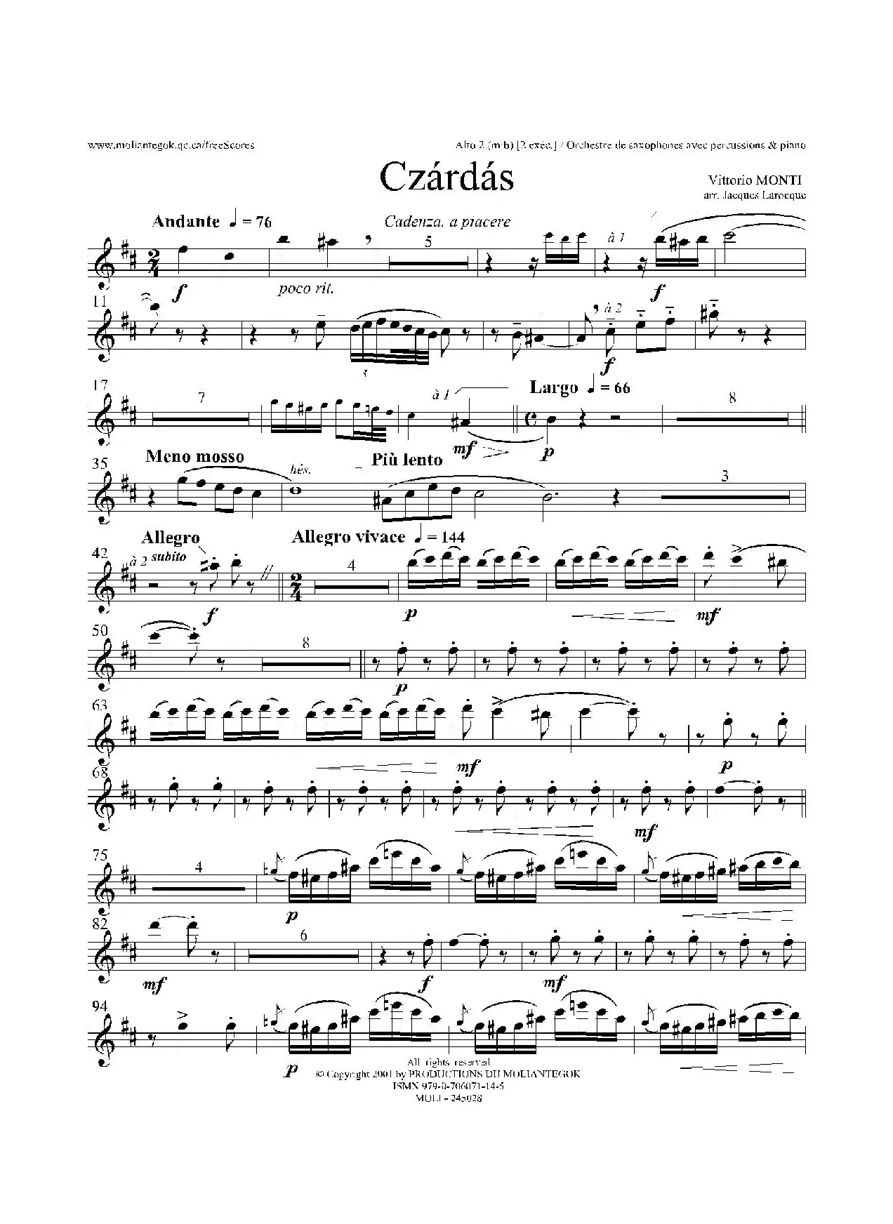 Czardas 查尔达斯（15重奏）（3支中音萨克斯）