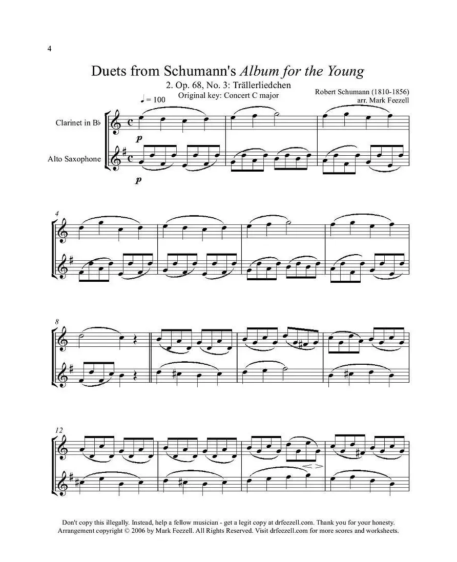 Robert Schumann-中音萨克斯练习曲