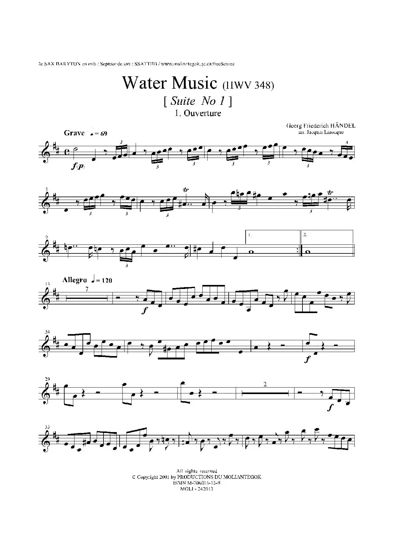 Water Music（HWV.348 No.1）（第二上低音萨克斯）