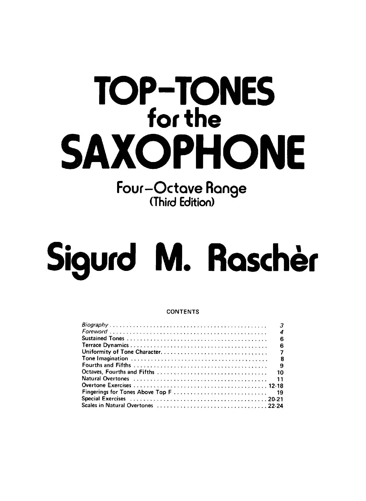 Top Tones for the Saxophone