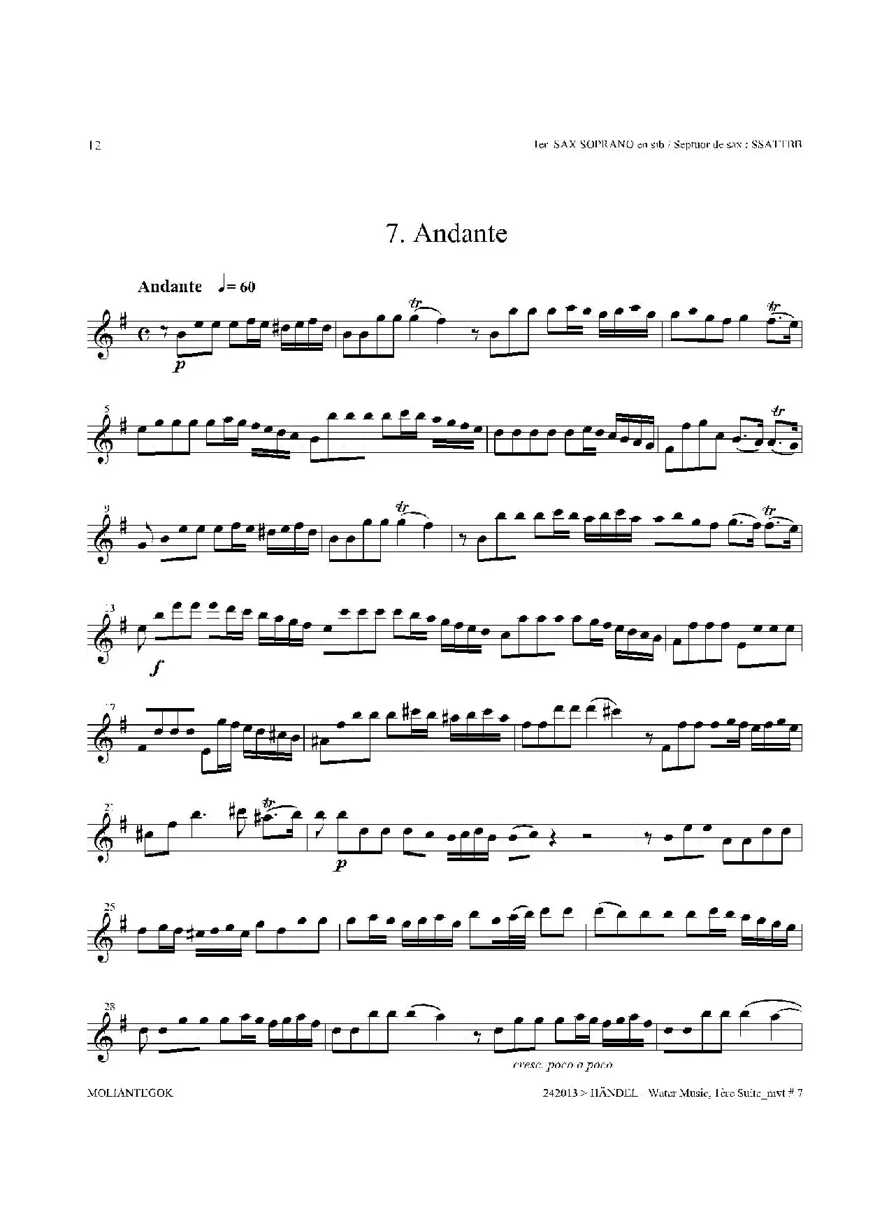 Water Music（HWV.348 No.1）（第一高音萨克斯）