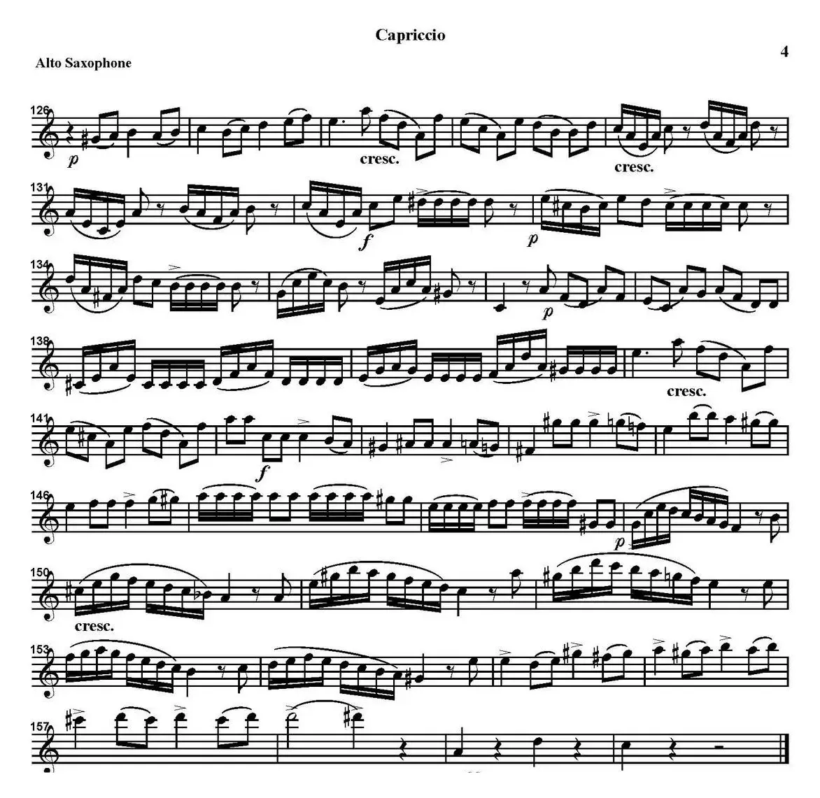 CAPRICCIO（四重奏·中音萨克斯分谱）