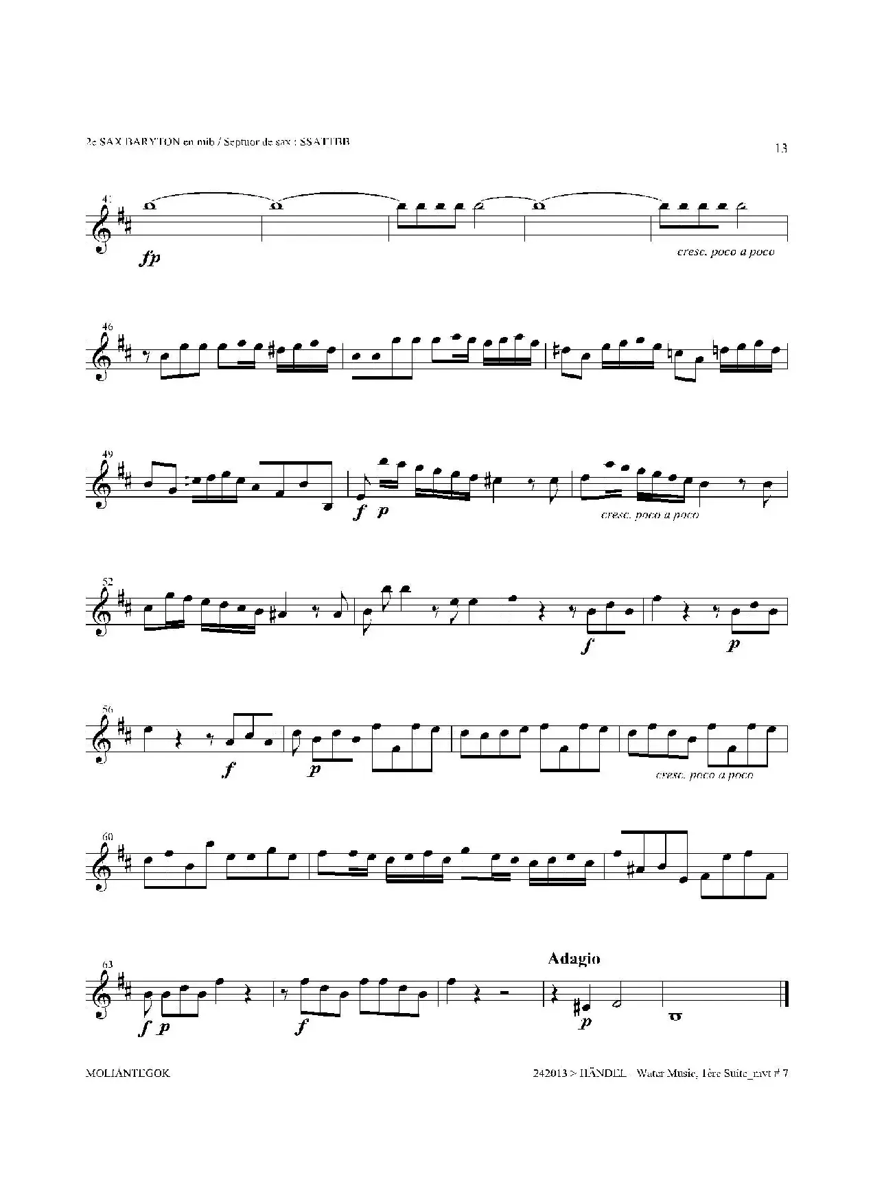 Water Music（HWV.348 No.1）（第二上低音萨克斯）