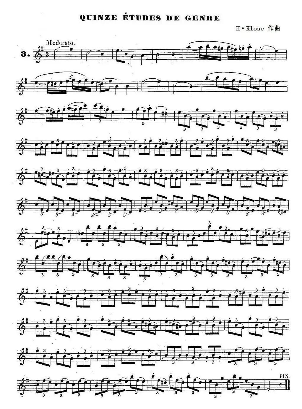 H·Klose练习曲（Quinze etudes de genre—3）