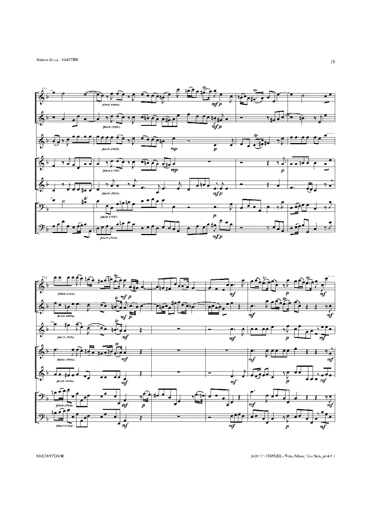 Water Music（HWV.348 No.1）（萨克斯合奏总谱）