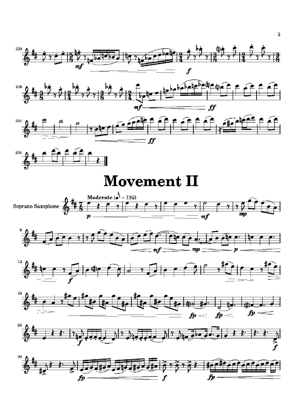 Movement（四重奏高音萨克斯分谱）