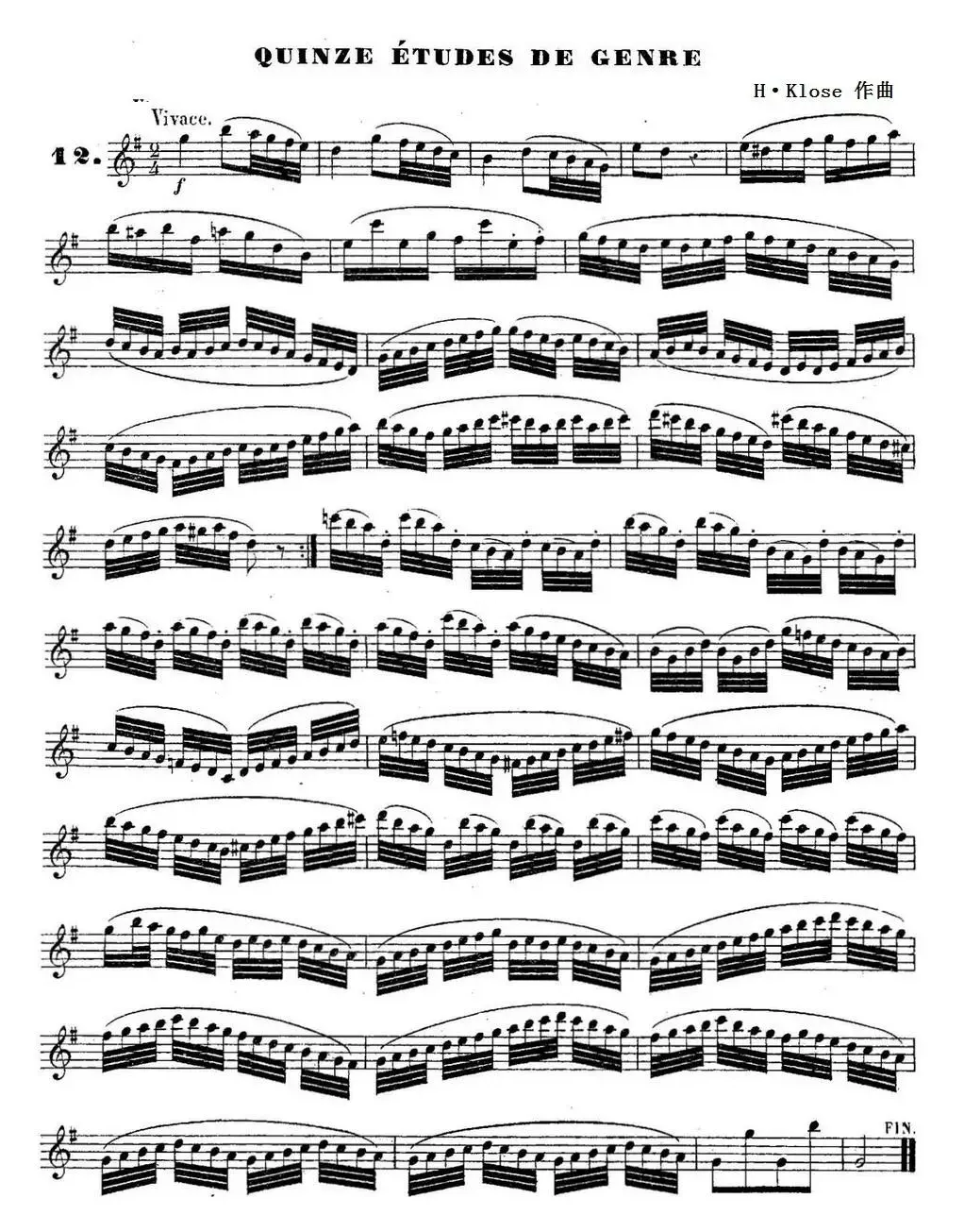 H·Klose练习曲（Quinze etudes de genre—12）