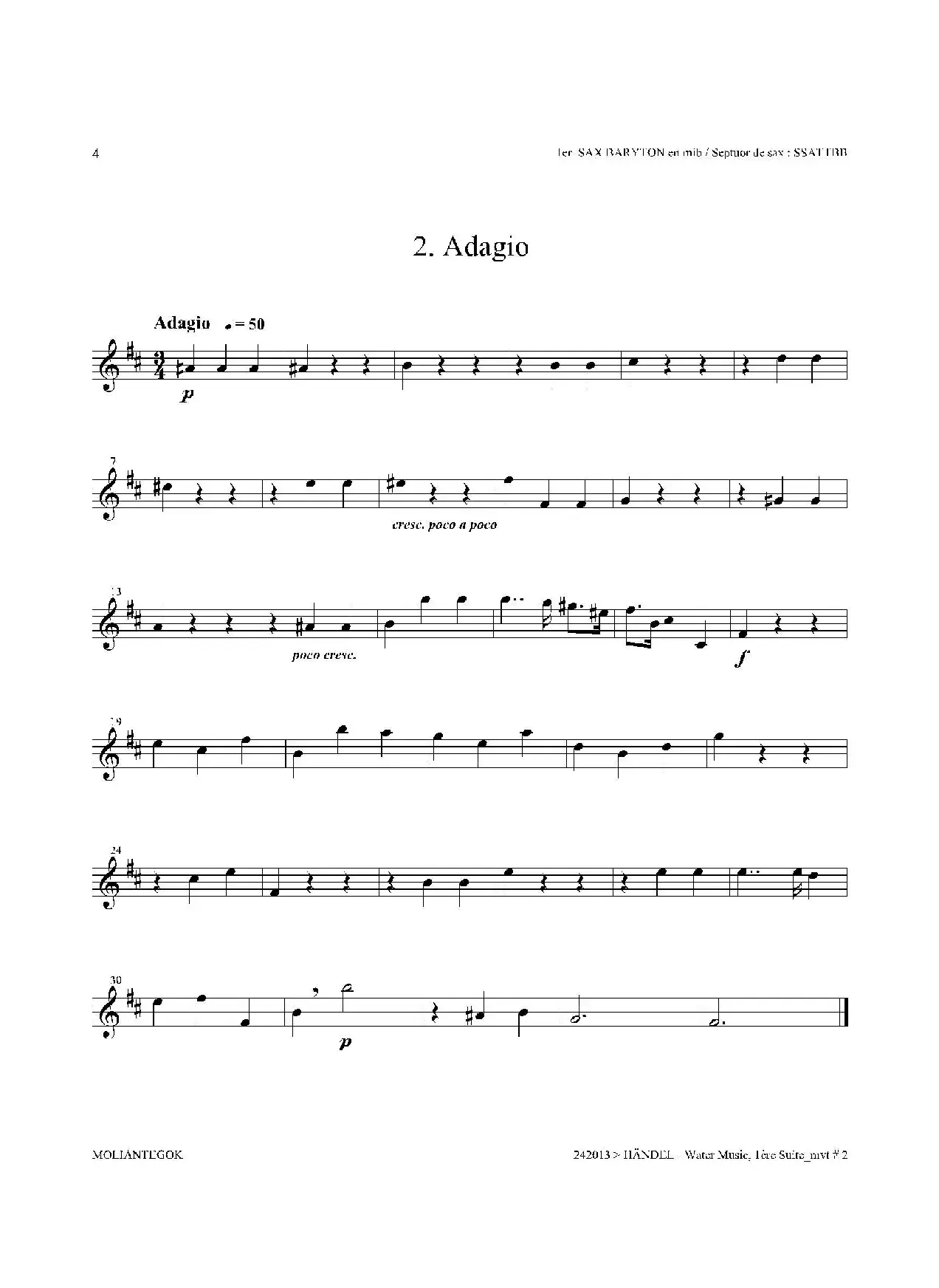 Water Music（HWV.348 No.1）（第一上低音萨克斯）