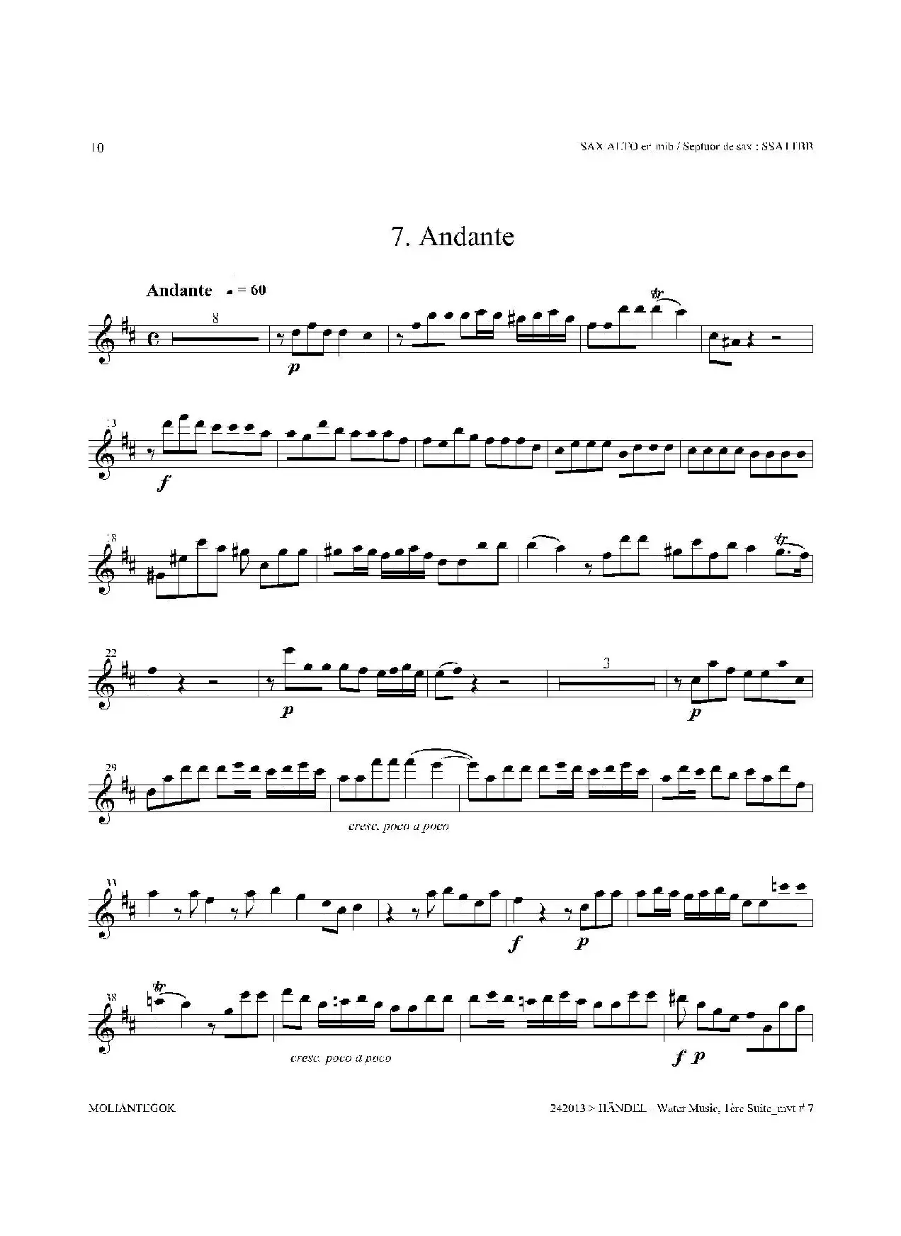 Water Music（HWV.348 No.1）（中音萨克斯）