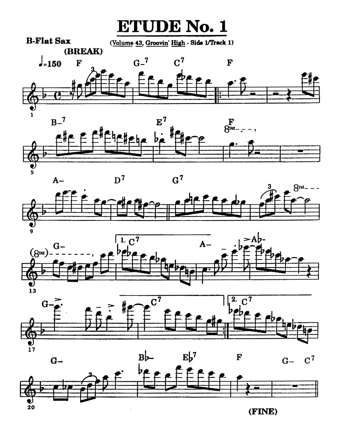 ETUDE No.1（高音萨克斯超吹练习曲）