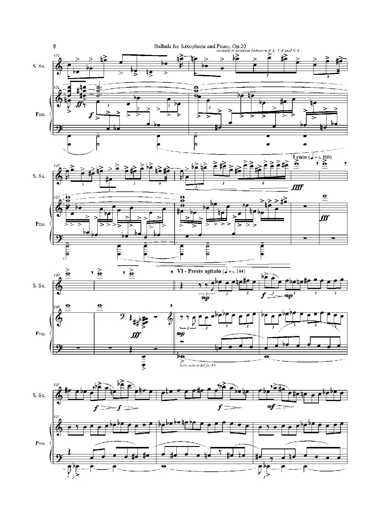 Ballade（叙事曲）Op.20（高音萨克斯+钢琴伴奏）