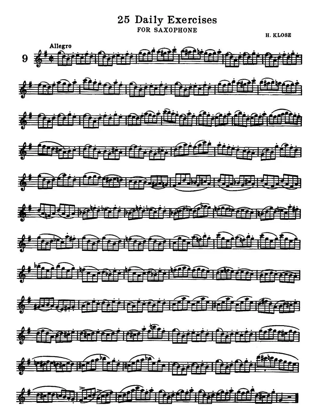 25 Daily Exercices for Saxophone（9—17）