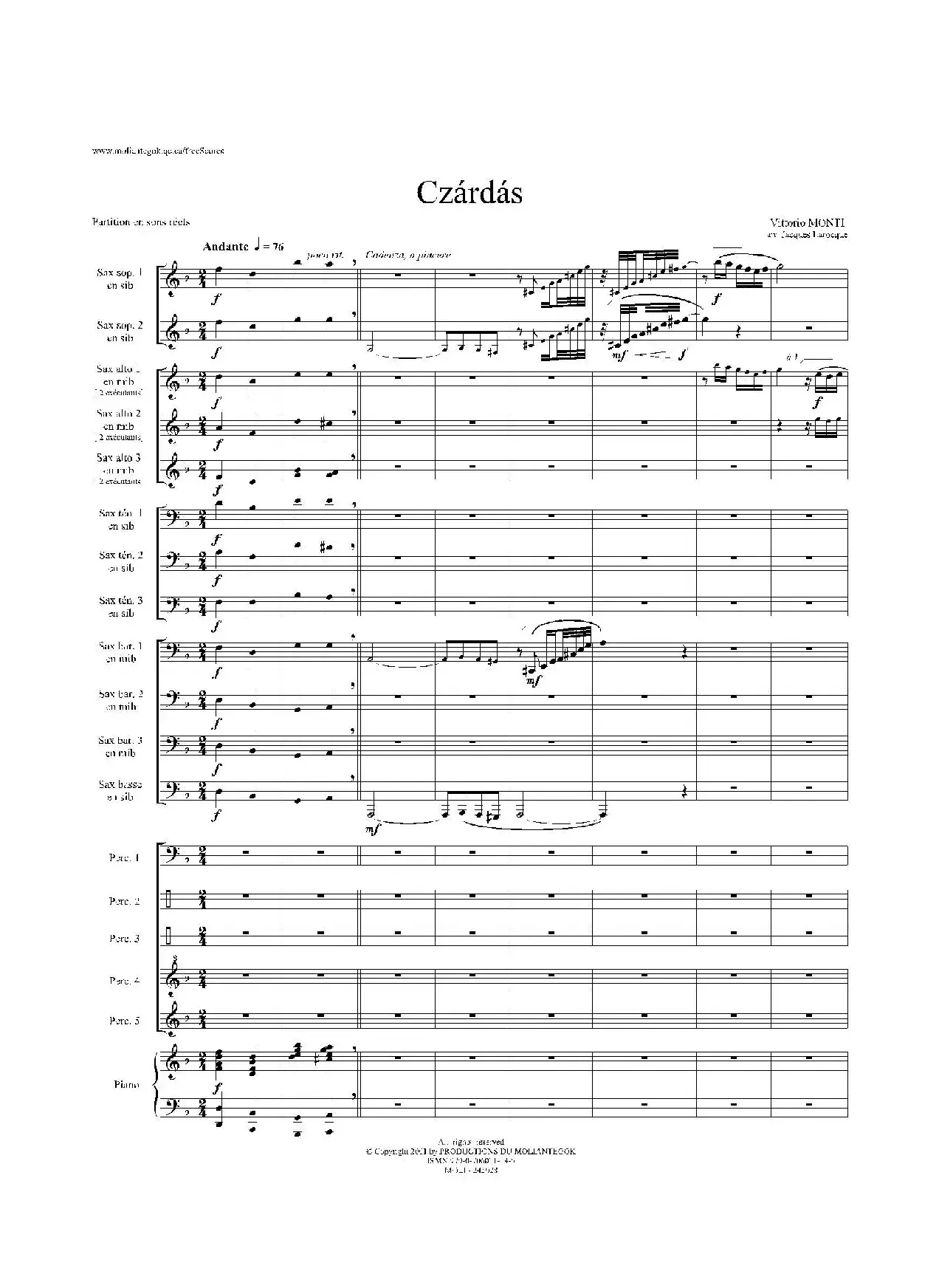 Czardas 查尔达斯（15重奏总谱）