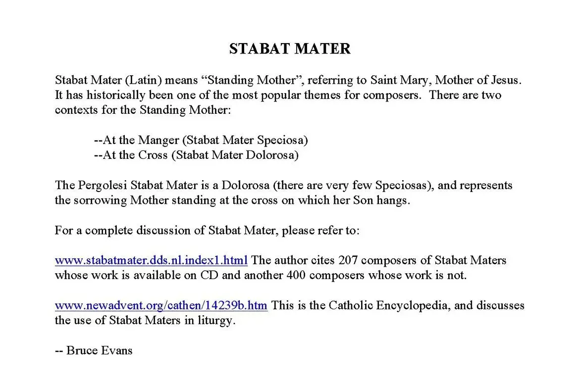 STABAT MATER（四重奏）