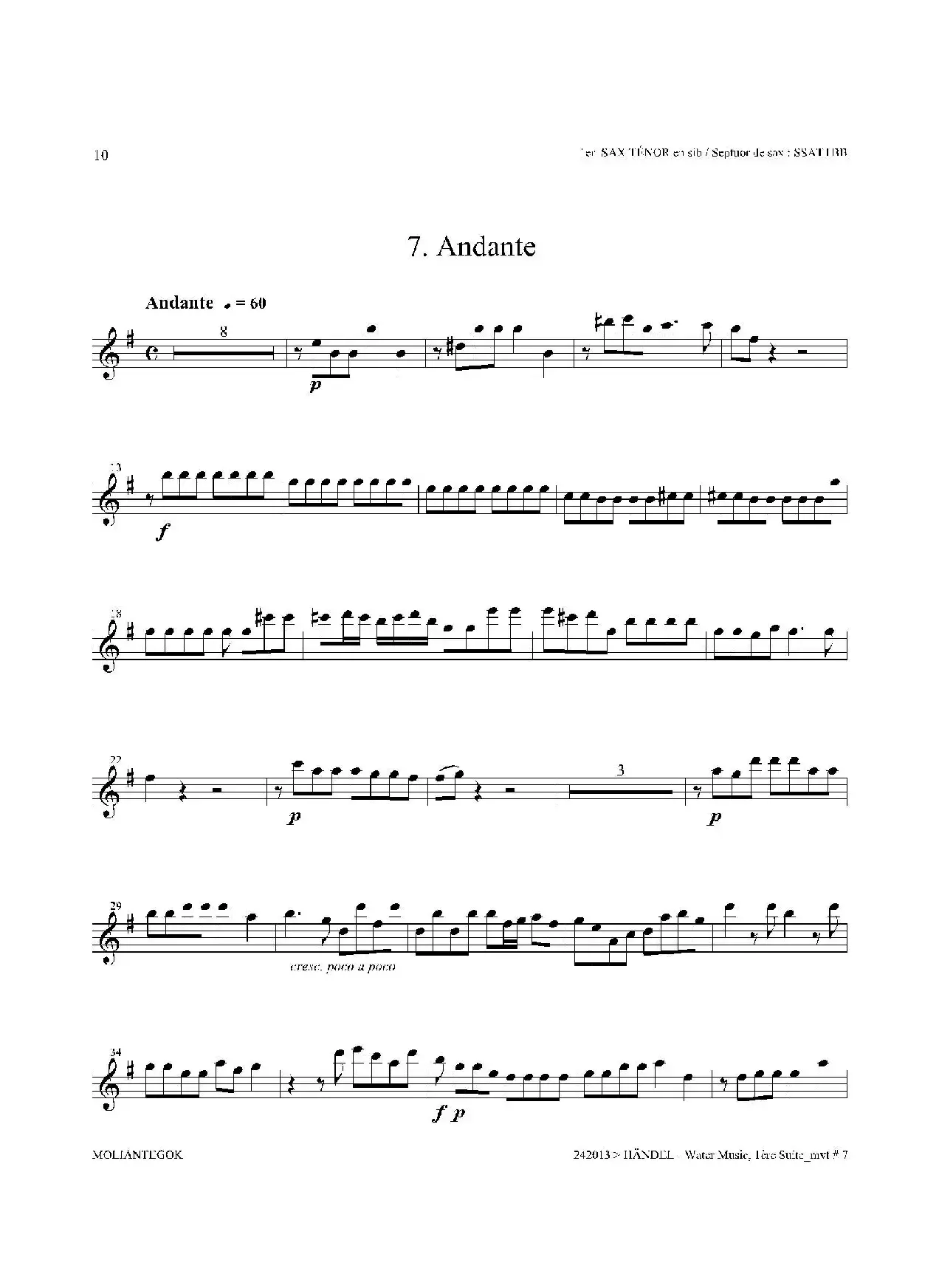 Water Music（HWV.348 No.1）（第一次中音萨克斯）