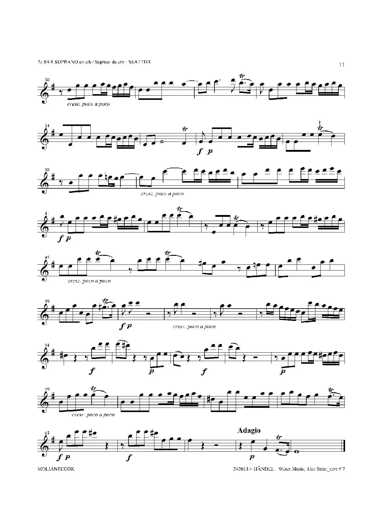 Water Music（HWV.348 No.1）（第二高音萨克斯）